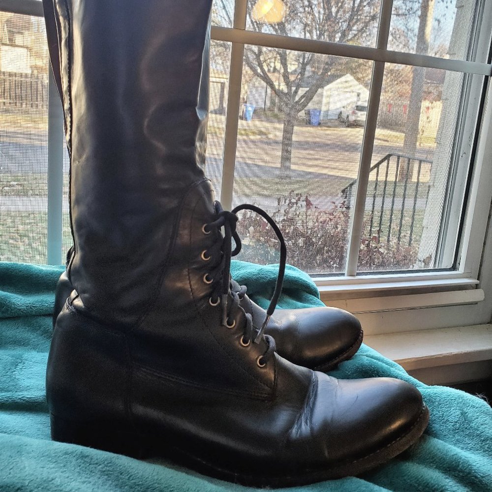 FRYE Melissa Lace Riding Boot Black, Size 10